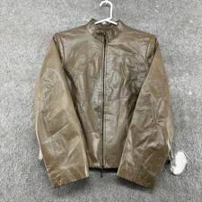 VINTAGE Classiques Entier Jacket Womens L Brown Bomber Lined Genuine Leather Y2K