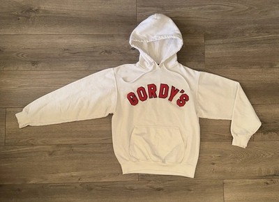 Vintage Camp David Embroidered Gordy s Drawstring Hoodie Mens S Small White Red