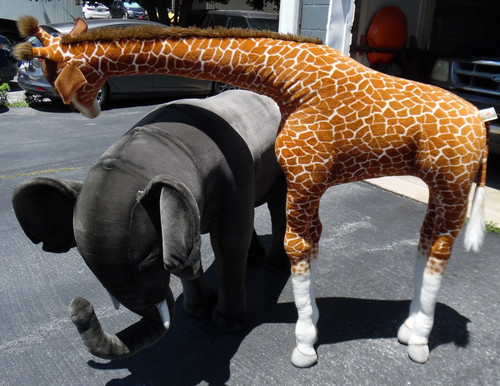 Large Hansa Elephant & Giraffe Stuffed Animals - 51" & 41" Tall - Denver PA