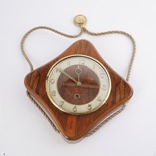 Wanduhr Uhr Holz 50er Jahre Erich Krause Mechanisches Uhrwerk ca. 23 x23 cm