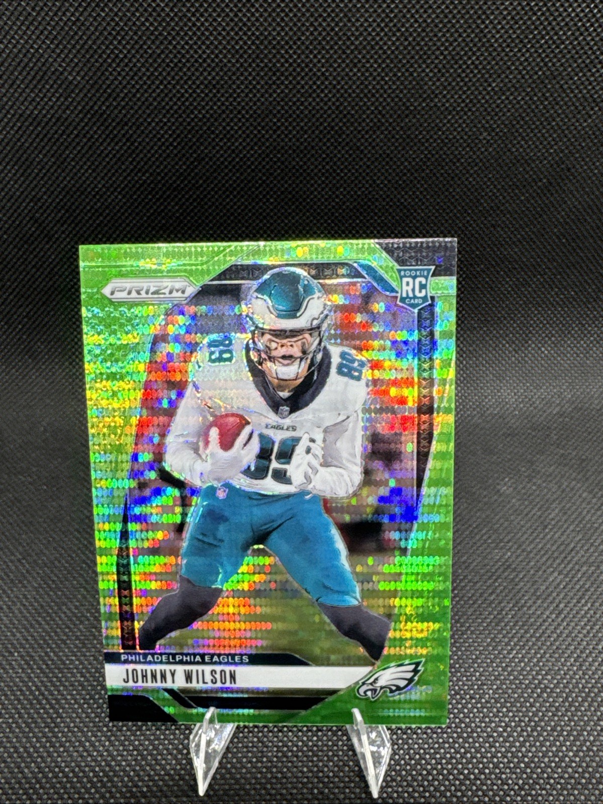 2024 Panini Prizm - Rookies Johnny Wilson #355 Neon Green Pulsar Prizm (RC)