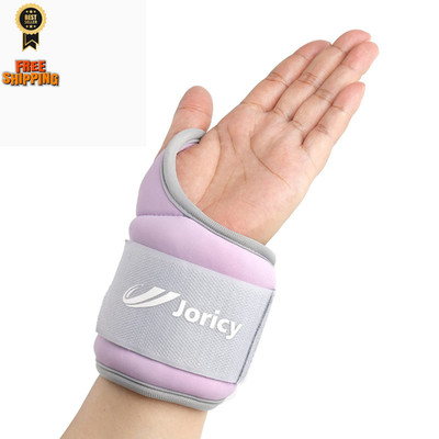 Wrist Weights with Thumb Loops Lock 2lbs Pair (1lb each weight), Light Purple 