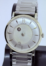 Jaeger LeCoultre Mystery Dial 14k Solid Gold Mens Vintage Wrist Watch Serviced