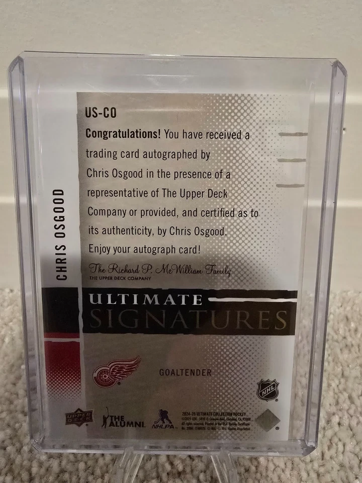 2023-24 Ultimate Collection Chris Osgood Ultimate Signatures AUTO - Image 2 of 2