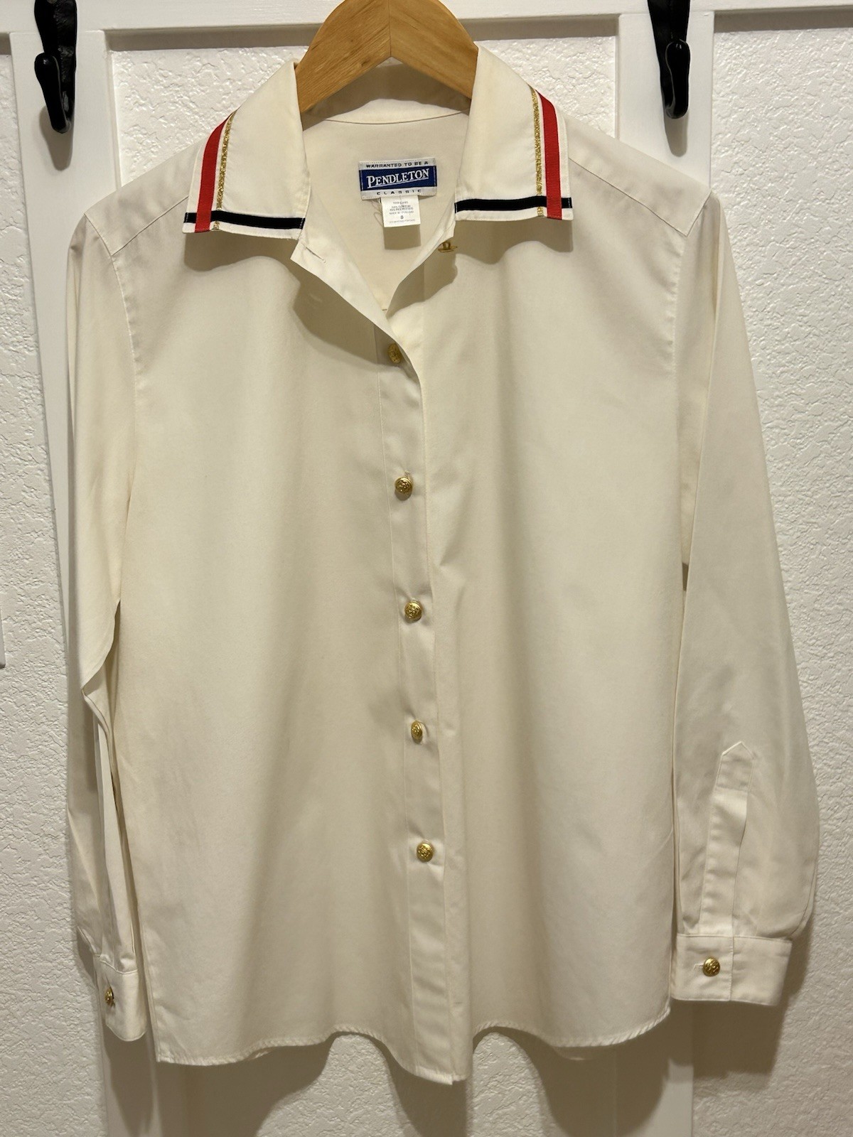 Pendleton White Button Down Women’s Blouse Excell… - image 1
