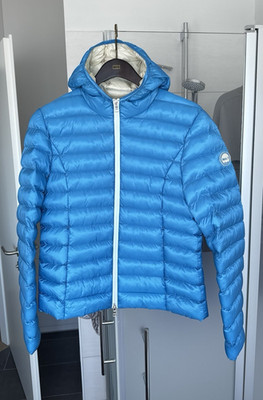 No.1 Como Bergen  Damen Steppjacke kurz Blau L Kapuze Reißverschluss
