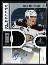 2024-25 SP Game Used Inked Rookie Sweaters #IRS-OZ Olen Zellweger RC 53/99