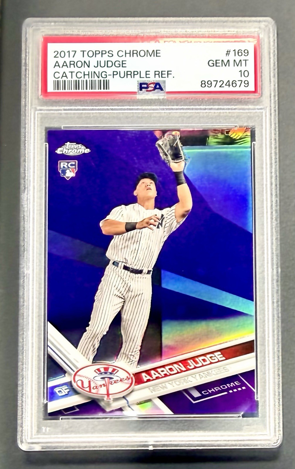 2017 Aaron Judge Topps Chrome #169 PURPLE Refractor #137/299 PSA 10 Gem Mint