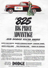 Dodge Division Of Chrysler 1941 825 Big Price Advantage With Fluid Drive Ad