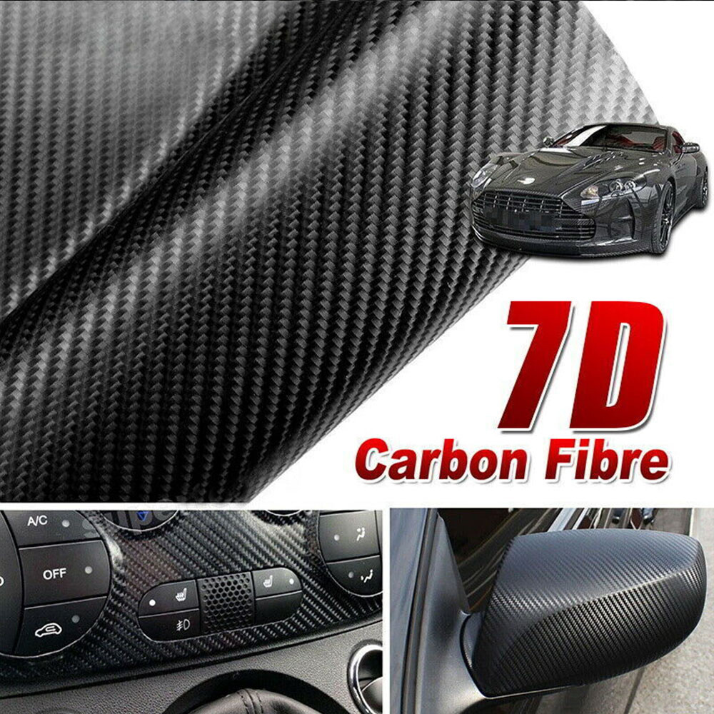 5D Glossy Carbon Fiber Vinyl Wrap for Car Interior Auto Accessories