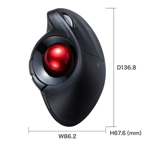 SanwaSupply Trackball Bluetooth Ergonomics Tilt Wheel Multi Pairing MA-BTTB179BK - Picture 4 of 4