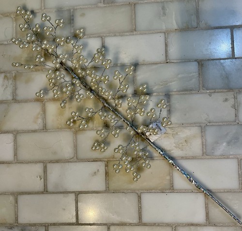 New Faux Pearl Berried Branches Christmas Tree Picks Floral Sprays Stems 18”