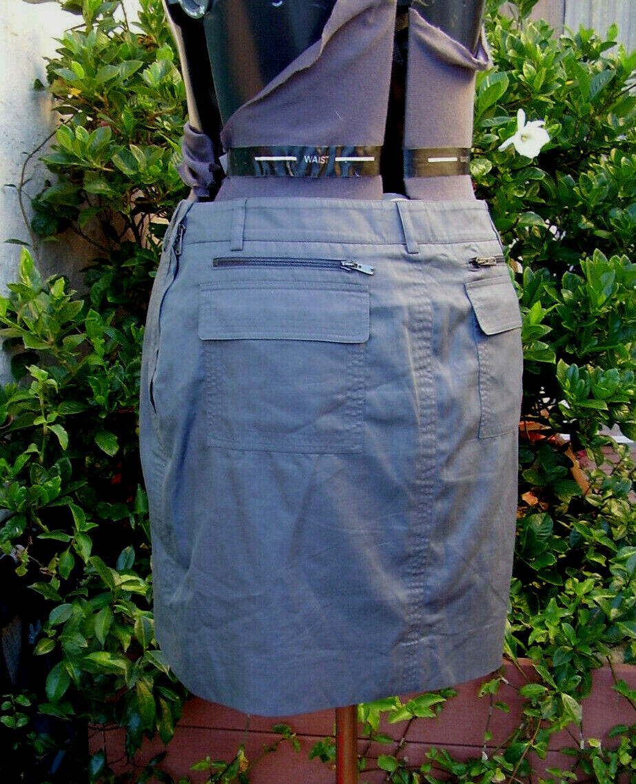 Gonna a tubino Yves Saint Laurent Rive Gauche vintage XL anni 90 grigia tasche fresche nuova senza etichette