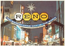 Reno Nevada The Famous Arch At Night 1981 Advertising Postcard