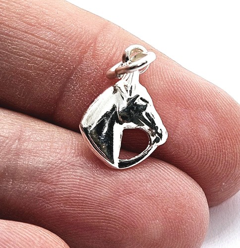 925 Sterling Silber Pferdekopf Tier Charm Schmuck Anhänger - Bild 4 von 7