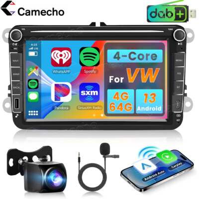 DAB+ Für VW Tiguan 2007-2015 T5 Android 13 64G 8'' Autoradio Navi WIFI USB Kamera