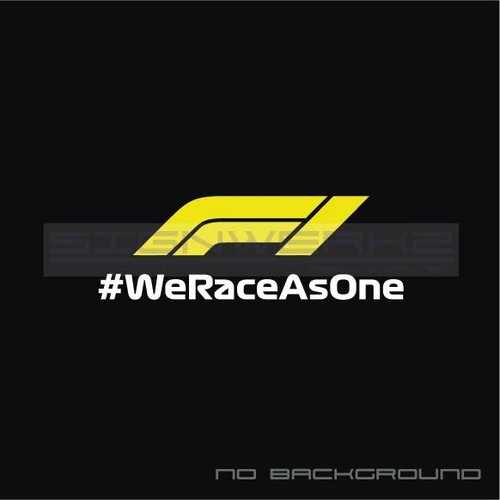 #WeRaceAsOne decals Sticker Mercedes Ferrari Renault Mclaren 2 colors Pair - Bild 7 von 12