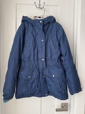 Lands End Girls Expedition Parka Coat Hooded With Adjustable Waist Band Sz XL