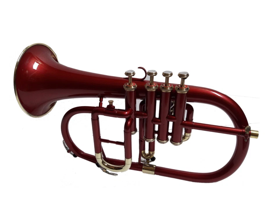 FLUGEL HORN RED BRASS  SOUND! Bb FLUGEL HORN BRASS WITH FREE CASE+MOUTHPIECE - Image 3 of 4