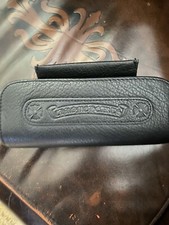Chrome Hearts Leather Sunglasses Case/Pouch Blk MUST SEE 