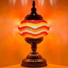 Handmade Stained Glass Mosaic Table Lamp Light Turkish Moroccan For Home Decor
