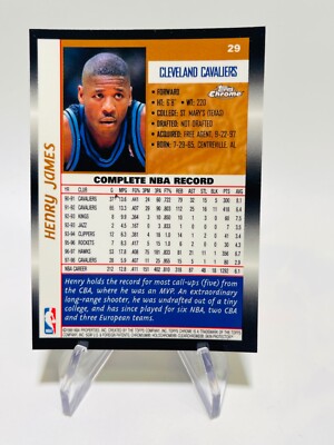 HENRY JAMES 1998-99 Topps Chrome NBA Cavaliers #29 | eBay