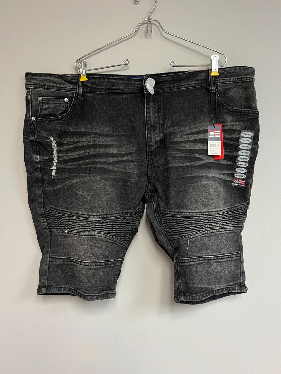 Y2K Phat Farm Black Denim Shorts Mens 44 Stretch Skinny Fit Moto Distress  Grunge