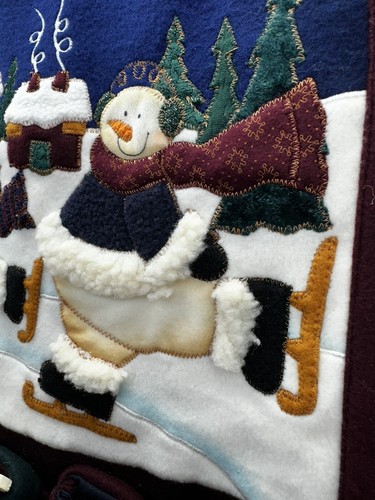 Kids Countdown to Christmas Felt Advent Wall Calendar 28" Snowmen Santa - Picture 3 of 6