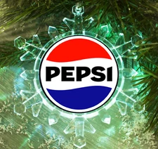 Pepsi Cola NEW 2023 logo Snowflake Color Blinks Holiday Christmas Tree Ornament