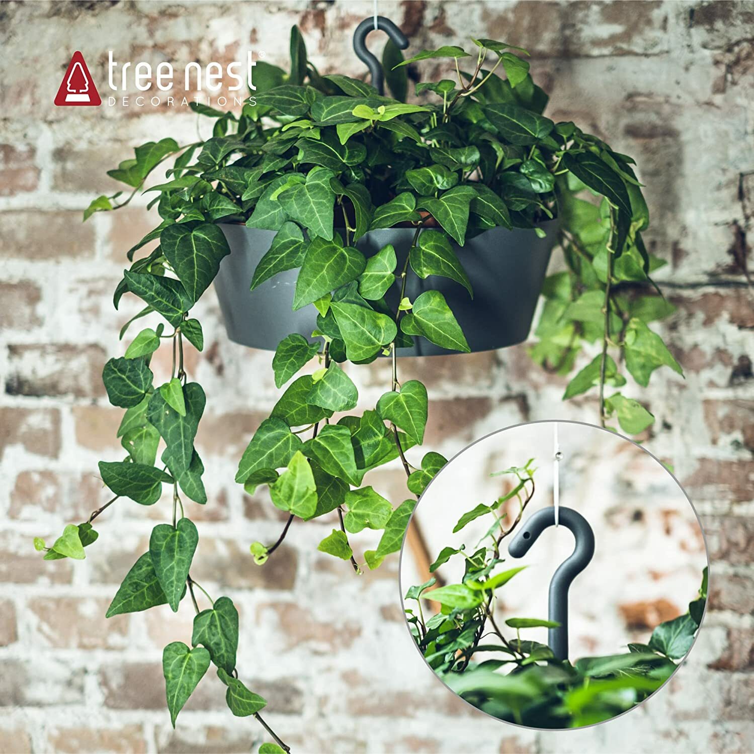 Tree Nest Sunny Round Hanging Planter 12 Inch, White