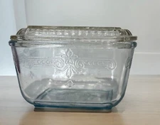 Vintage Fire King Clear Glass Refrigerator Dish - Elegant Retro Storage With Lid