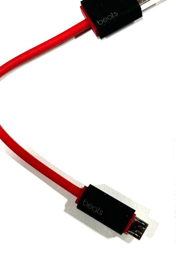 Genuine Beats by Dre Micro USB Cable Charging For Studio 3 2 Solo 3 RED - Image 2 of 3