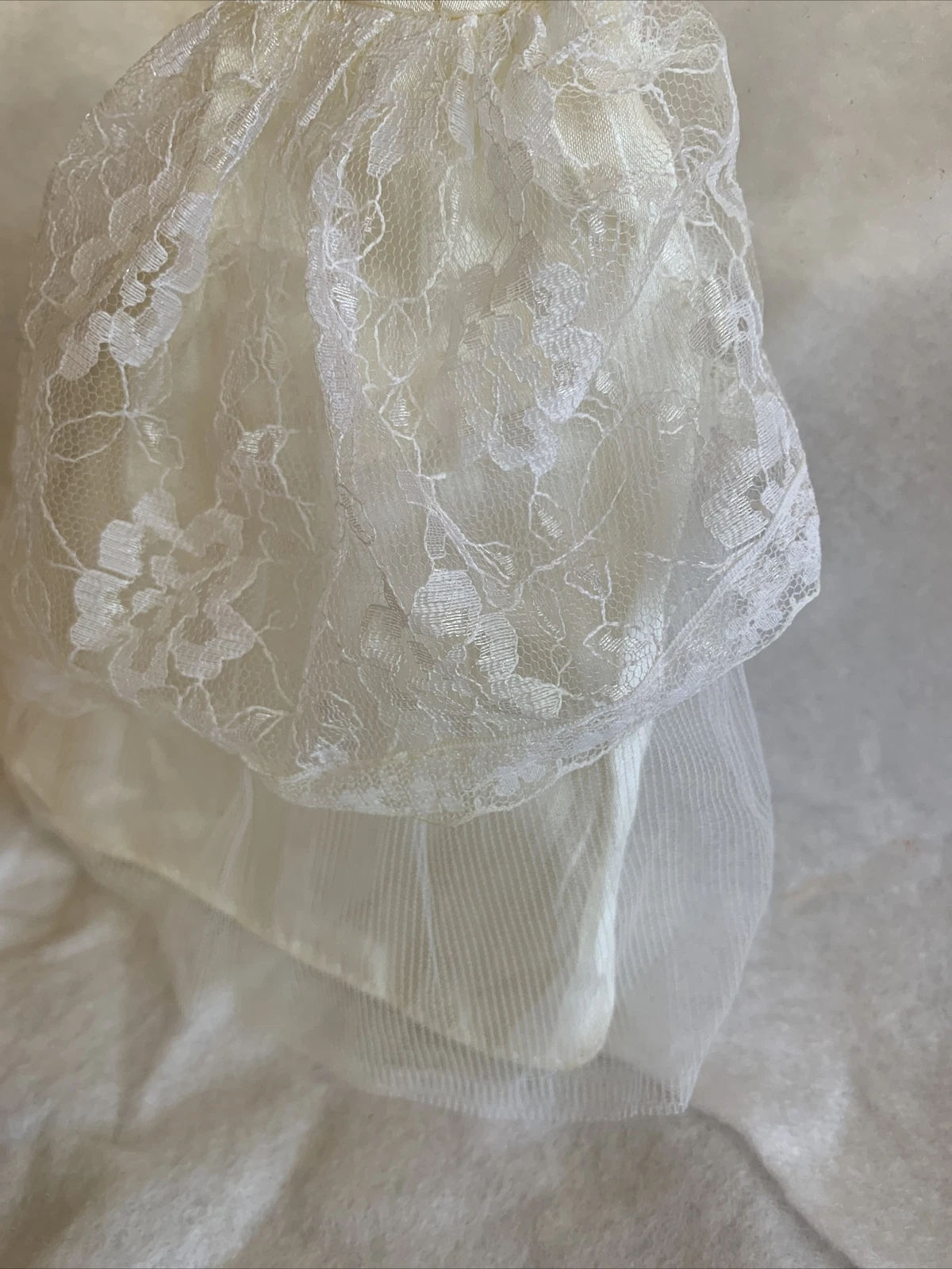 OFF WHITE Abito da sposa vintage Barbie bambola da sposa in pizzo bianco raso abito da sposa