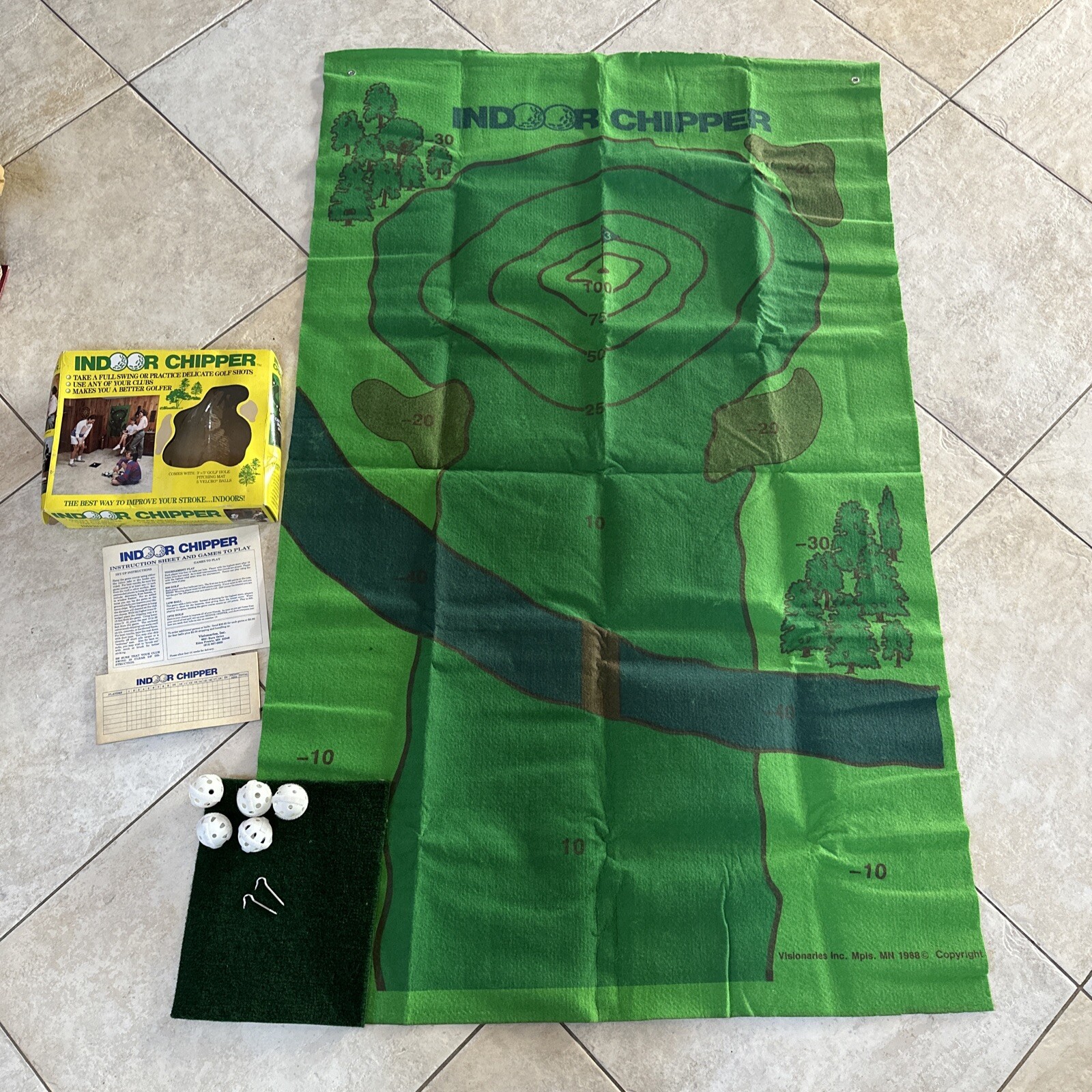 Game 4 Games Inside 3 &times; 5 Feet Green Rare