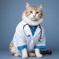 Photography of a Medical Cat, digital photography, virtual doctor.