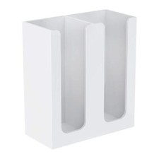 Acrylic Coffee Cup And Lid Storage Organizer Holder 2 Compartments White