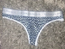 VS Cotton logo thong NEW size  Medium Blue Leopard 
