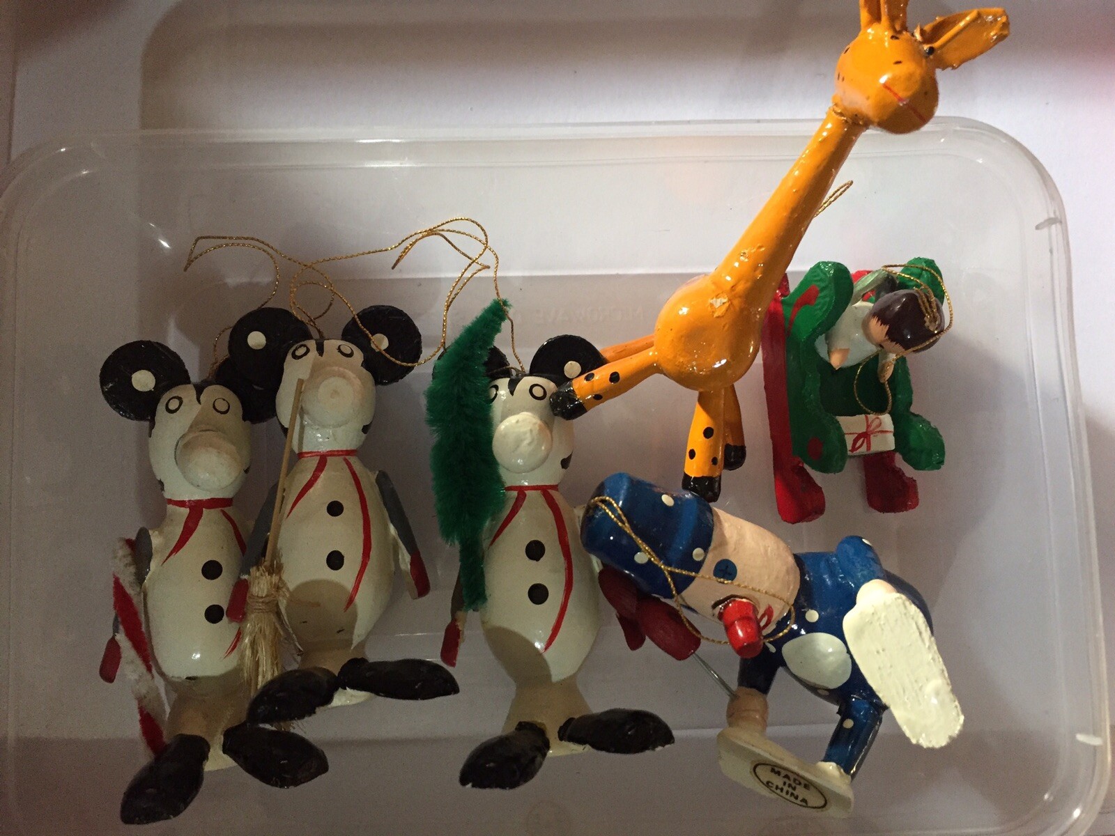 30 Assorted Vintage Christmas Tree Wooden Decoration Made in China