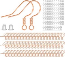 925 Sterling Rose Gold Earring Hooks 120 PCS/60 Pairs Hypoallergenic Ear