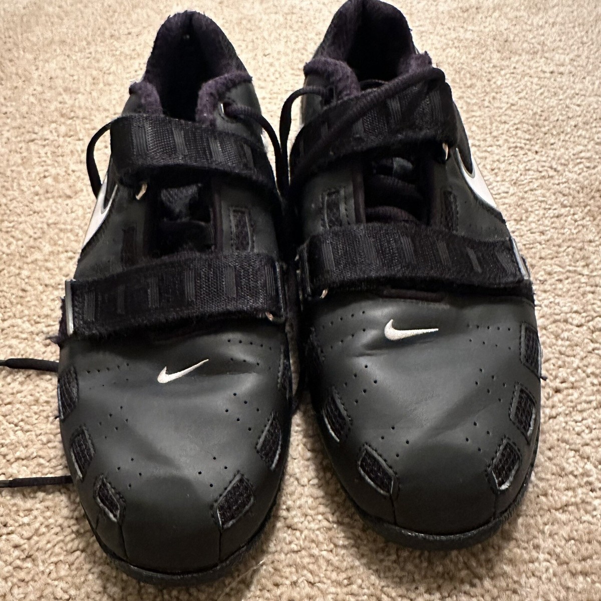Nike Mens Romaleos 2 476927-010 Black Leather Weightlifting 