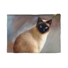 Accessory Pouch Cosmetic Bag Siamese Cat 613 art by L.Dumas