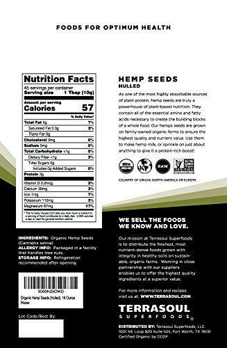 Terrasoul Superfoods Organic Hemp Seeds, 1 Lb - Hulled | Fresh | Protein Rich | - Bild 5 von 5
