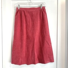 Vintage Pink  Suede A-Line Skirt 90s Minimalist 26 Waist