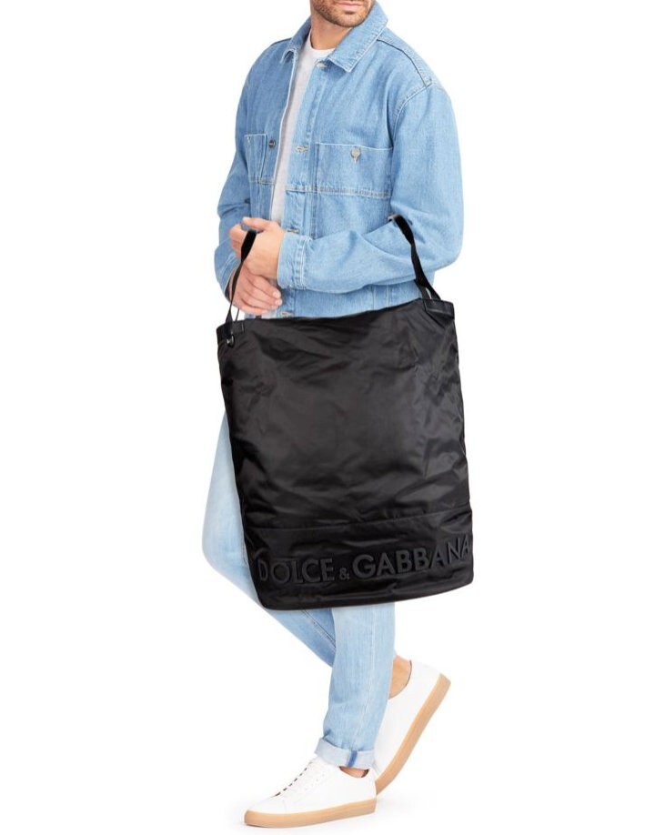 $2,195 Dolce & Gabbana Black Textile X Large Unisex Logo