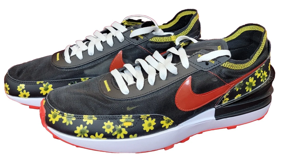 Nike Men\'s‎ Waffle floral One Black/Habanero Red/Vivid Sulfur-White size 11 new! Nike Waffle Debut Swoosh  main image 4