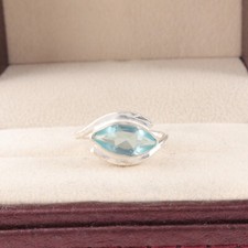 Blue Topaz Gemstone 925 Sterling Silver Ring Handmade Jewelry Ring Gift For