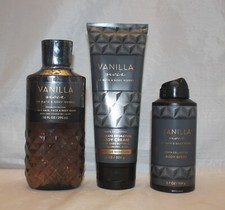 Bath Body Works Men's Collection Vanilla Noir Body Cream, 3 in 1 Wash Spray