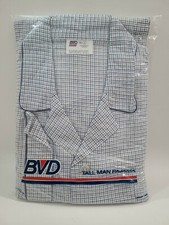 Vintage BVD Tall Man Pajamas Shirt Pant Set Plaid Size E 50-52 Chest Movie prop