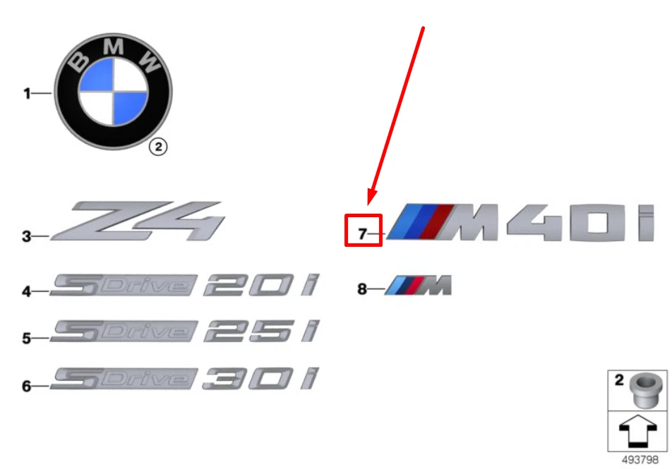 NEU BMW Z4 G29 HECK -STOßFÄNGER EMBLEM 51148073117 8073117 
