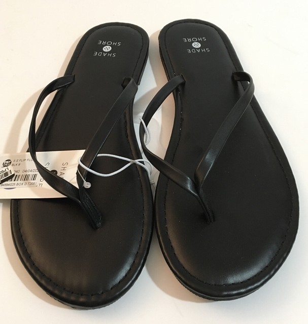 Women's Ava Skinny Strap Flip Flop - Shade & Shore - Black 8 | eBay